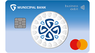 Contactless debit card Mastercard Business Debit with national and international access